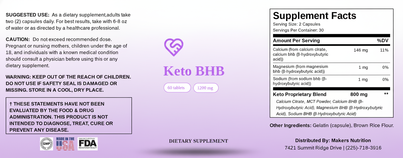 Keto BHB Burn 60 Caps image 1